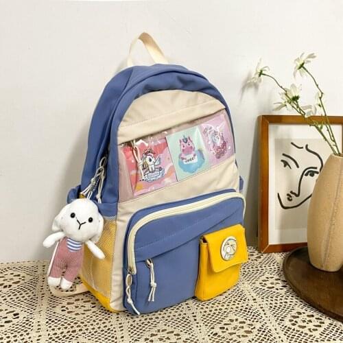 Kawaii Nylon Women Backpack 2021 School Bags Fashion Women Backpack for Girls Teen Cute Student Bookbag Travel