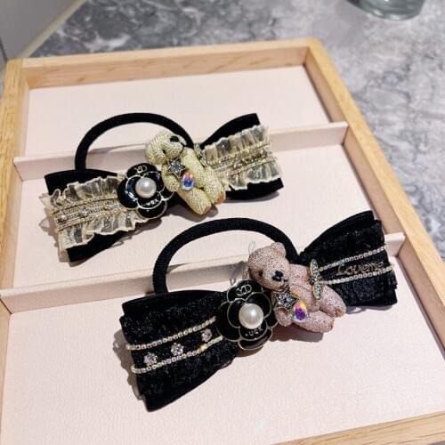 Fashion Girls Fabric art hair accessories Cute Sweet Kids Girls hair band headband rubber band easy matching elastic hair bands