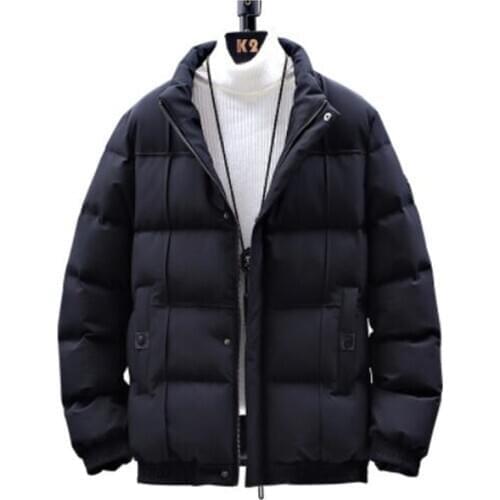 2020 new winter mens warm cotton coat Mens casual down cotton top Winter padded jacket bread service Stand-up collar cold jack