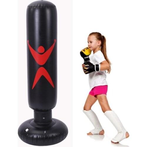 Fitness adult children pvc inflatable punching bag vertical boxing column inflatable tumbler punching bag to vent your anger