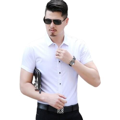 New Arrival Stylish Cheap Slim Fit Plain Solid Color Cross Logo Mens Short Sleeve shirts