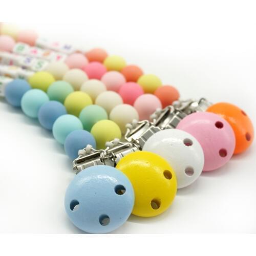 Personalised- Any Name Pacifier Clips Baby pacifier chain hand made with colourful beads customized with baby name NZL04