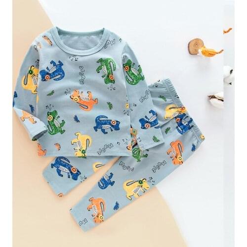 TUONXYE Boys Girls Pajamas Set Children Dinosaurs Cotton Kids Long Sleeves Pijama Baby Sleepwear Clothing Nightwear