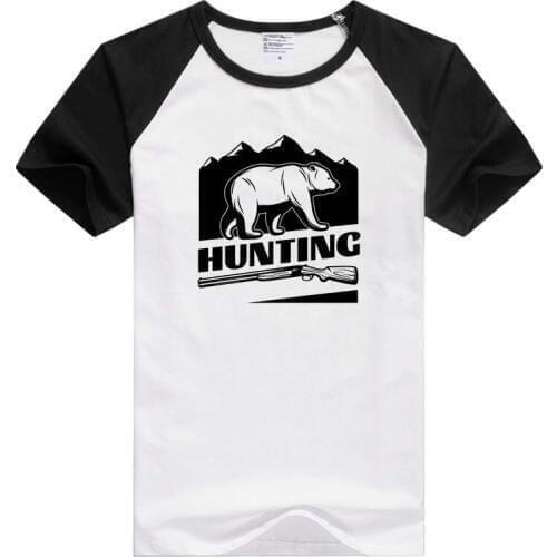Hunt Bear Logo short sleeve casual Men Women T-shirt Comfortable Tshirt Cool Print Tops Fashion GA876