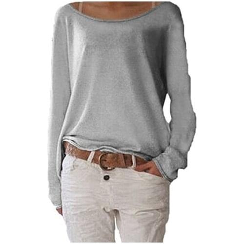Casual Loose Ladies Long Sleeve Blouse Tops Shirt Pure Color Tops Women Clothing Blouse Fashion Summer