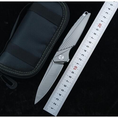 LEMIFSHE L215 Flipper M390 blade folding knife titanium alloy handle outdoor camping fruit knife EDC tool