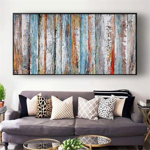 100% Handmade Oil Painting Fence Line Painting Multicolor Modern Abstract Wall Art Picture Home Decoration Painting Art Picture
