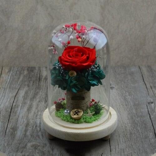 15*30cm Three-Leg Log Base Glass Dome Vase Home Decoration Diameter=15cm Height=30cm Glass Dome Friend Gift Wedding Decoration