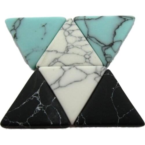 Triangle flat turquoise stone mixed color Triangle stone