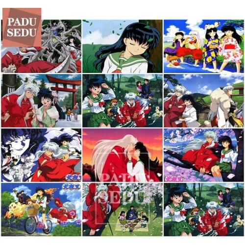 Japanese Anime Inuyasha Poster 5d Diy Diamond Painting Crystal Full Square Daimond Embroidery Cartoon Cross Stitch Decor Bedroom