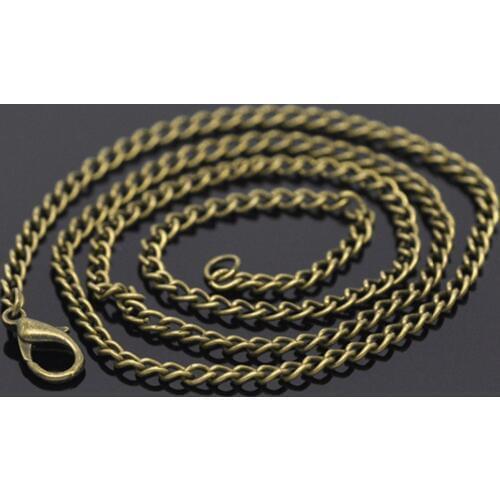 DoreenBeads 12PCs Antique Bronze Color Link Necklaces Chains DIY Making Necklaces Lobster Clasps Jewelry Findings 50.9cm long