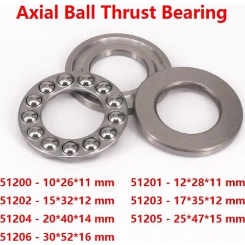 10pcs/lot High Quality 51200 51201 51202 51203 51204 51205 51206 Axial Ball Thrust Bearing plane thrust ball bearing