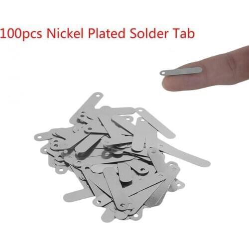 100pcs / Set Professional Conductive Sheet 2.5x0.5CM Solder Guide Suitable For 18650 Rechargeable Battery Cells Silver