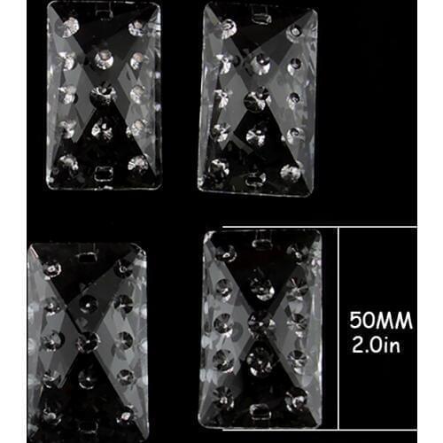 100pcs/Lot 50mm Multiaspect Square Beads Crystal Curtain Drop Pendant With Two Holes For DIY Curtain , Chandelier Parts Hot Sale