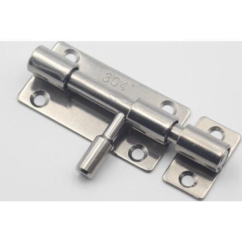 2pcs Furniture Door Bolt Latch 304 Stainless Steel Locks Sliding Door Chain Latch for Gate Security Anti-Theft Barrel Buckle