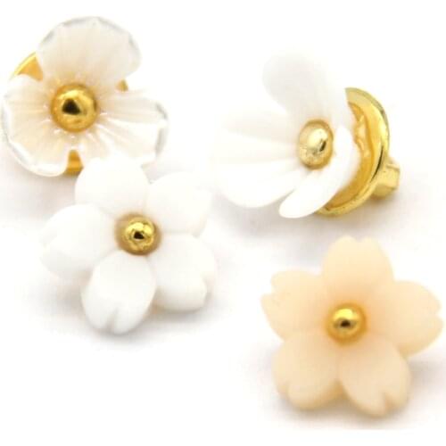 20pcs Fashion White Pink Black Flower Shank Buttons For Kid Clothing Women Shirt Vintage Decorative Sewing Accessories Wholesale