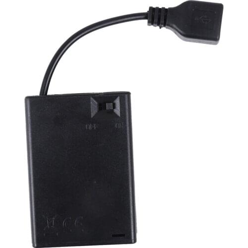 3*AA Battery Box With Usb Port For Building Block Led Light Kit With Switch Tool Parts Black Color