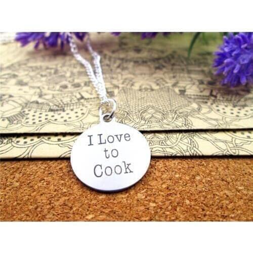 3pcs/lot Fashion stainless steel necklace "I love to cook" Pendant necklace Jewelry Gift more style for choosing
