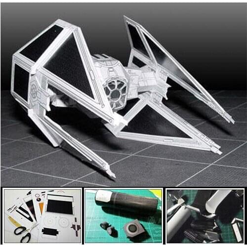 3D Paper Model Fighting TIE-Interceptor Airplane DIY Handmade Toy