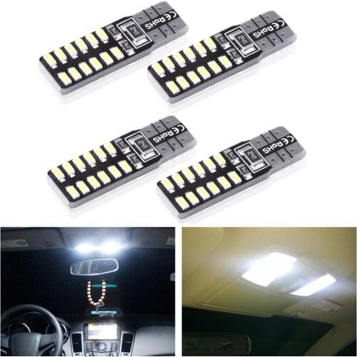 4pcs 12V T10 W5W 24Smd No Error LED Car Interior Reading Dome Light Marker Lamp 168 194 LED Auto Wedge Parking Bulbs White