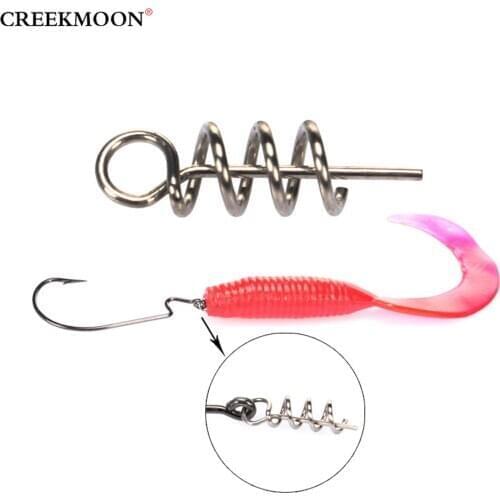 50/100pcs Spring Lock Fishing Hook Centering Pin for Soft Lure Bait Worm Crank Pin for Soft Bait Lure Mounting Hook Accessories