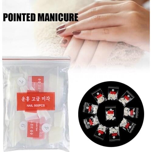500 Pcs Nude White False Nail Art Patches French Style Nail Art Salon Design SK88