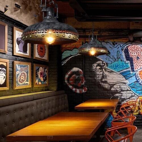 American Cafe bar clothing shop pendant lamp iron bar loft industrial wind retro nostalgic industrial pendant lights ya72829