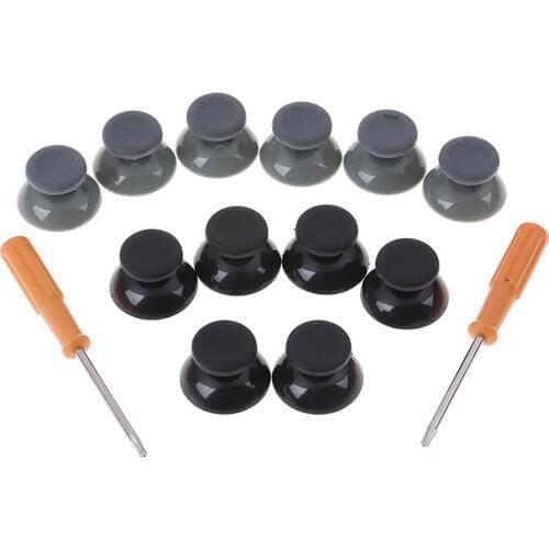 New 7pcs/set Black Gray 3d Analog Stick for Xbox 360 Controller Thumbsticks Caps for X box 360 Gamepad Repair Parts with Tool