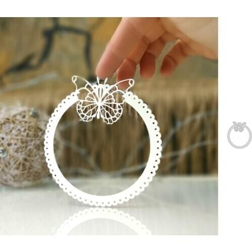 Butterfly Ring Wedding Metal Cutting Dies Scrapbooking Embossing Folder Stencil Template Album Decor Cards New Arrival 2021