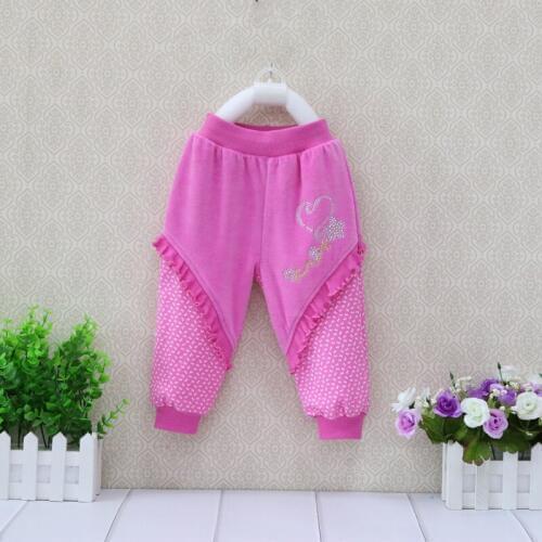 2021 Little Q baby girl velvet elastic long pants summer spring childrens clothing british style lace patchwork beads trousers