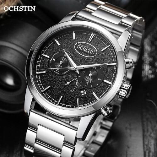 Часы муржские наручные 2021 Pilot Watches Quartz Chronograph Clock OCHSTIN Top Brand Luxury Stainless Steel Wristwatch GQ067D