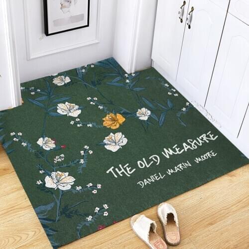 Flowers Pattern Door Mat Carpet Household Outdoor Entrance Floor Door Mats Waterproof Cuttable Living Room Hallway Mats Carpet