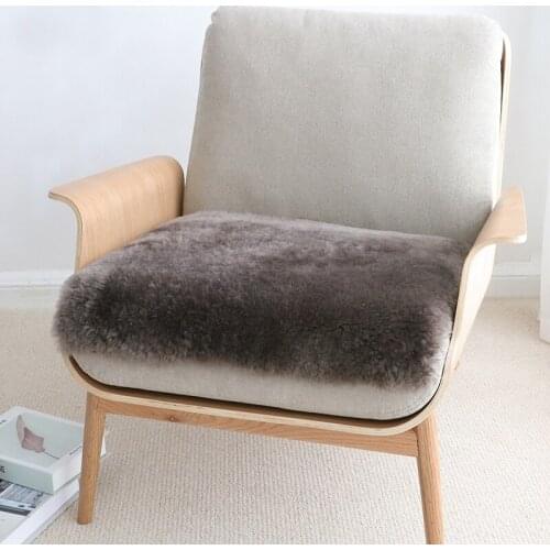 CX-D-162B Cozy Real Fur Sofa Seat Cushions New Design Natural Shearing Sheepskin Chair Cushion