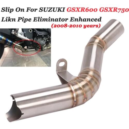 For SUZUKI GSXR600 K8 K9 L1 GSXR750 GSXR 750 2008 - 2010 Motorcycle Exhaust Escape Tube Link Pipe Cat Delete Eliminator Enhanced