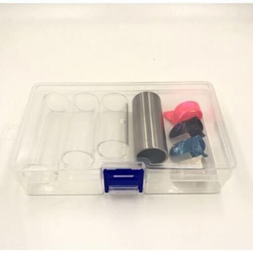 Guitar Slides & Celluloid Guitar finger Picks Sets 3 Acrylic Slider 1 Thumb 3 Finger Guitar Picks 1 Stainless Steel Slider