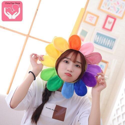 Hot Sale Sun Flower Hood Hat Plush Toy Doll Doll Clothing Accessories PP Cotton