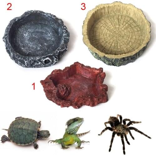 Crawler Pet Feeder Bowl Basin Resin Non-toxic Food Water Pot Reptile Turtle Tortoise Scorpion Lizard Crabs Pets Supplies Home