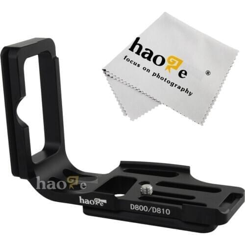Haoge Vertical Shoot QR Quick Release L Plate Camera Bracket Holder for For Nikon D800 D800E D810 Camera Body Fit Arca Swiss