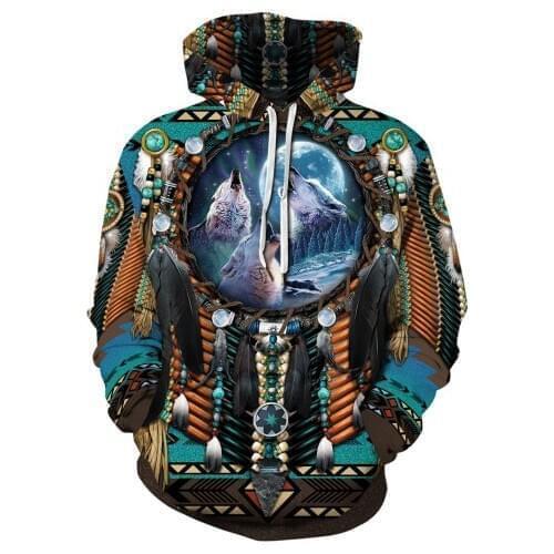 Native Indian National style Hoodies 3D Print Sweatshirts Men Women Jacket Casual Hip Hop Streetwear Custom Hoodie Clothes Tops