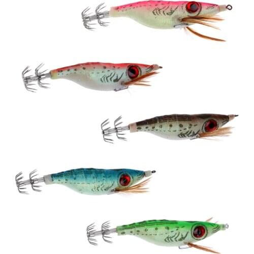 10cm Minnow Artificial Wood Shrimp Squid Jigs Squid Hook Trout Lure Fishing Lures Bait Swimbaits Fishing Tackles