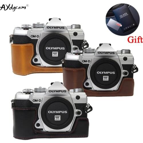 Pu Leather EM5 III Camera Case Protective Half Body Cover Base For Olympus OMD EM5 III E-M5 Mark III EM5 MK3 EM5-3