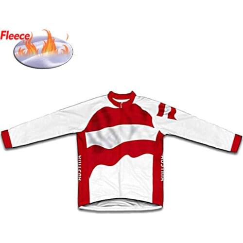 Classic Retro Austria Winter Thermal Fleece Pro Team Men Cycling Jersey Long Sleeve MTB Bicycle Road Outdoor Wear Bike Clothing