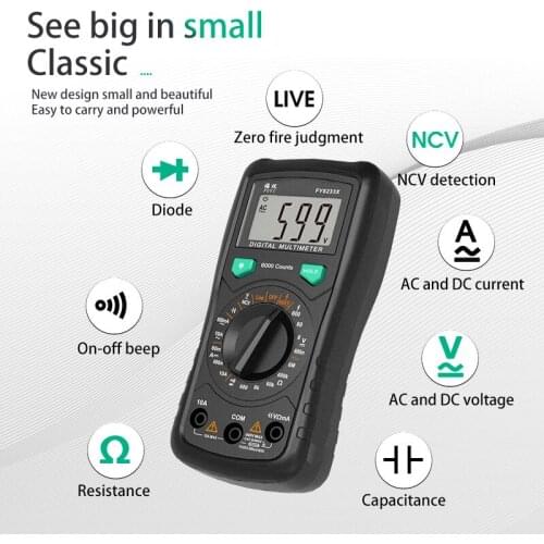 TRUE RMS Multimeter 6000 COUNTS High Precision Digital Multimeter NCV Multimeter Auto Ranging AC/DC Voltage Meter Flashlight