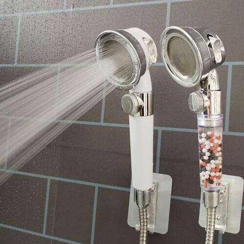 Bathroom Pressurized Bath Shower Head Adjustable Filtered Ionic Spa Shower Head with Switch on/off Button