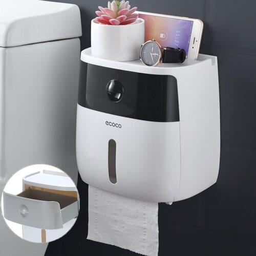 Wall-Mounted Bathroom Tissue Dispenser Tissue Box for Multifold Paper Towels Tissue Storage Box Drawer Bathroom Product