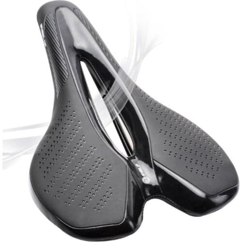 2019 New Carbon Fiber Road Mtb Saddle Use 3k T700 Carbon Material Pad Breathable Super Light Leather Cushions Bicycle Accessory