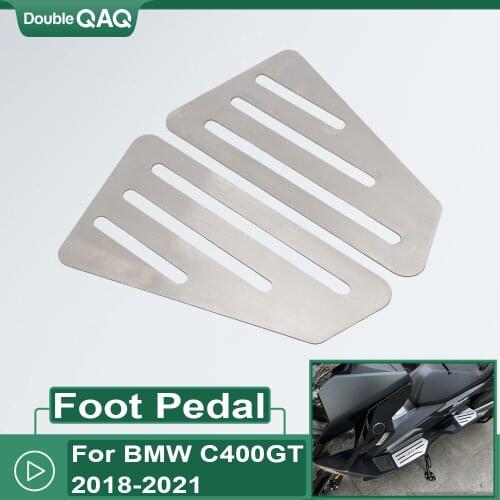 NEW Motorcycle Stainless Steel Foot Pegs Pedal Kits Footrest Footboard Step FOR BMW C400GT 2018-2021