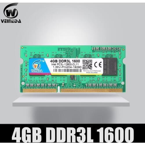VEINEDA DDR3L 4GB 8GB 1333MHz Sodimm Ram DDR 3L 1600 PC3-12800 204PIN Ram Compatible For All Intel AMD ddr3 Motherboard
