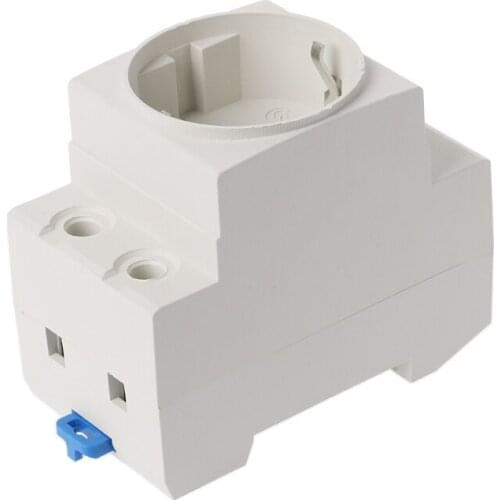 P15D EU Type 35mm DIN Rail Mount AC Power Socket 16A 250V AC Connector