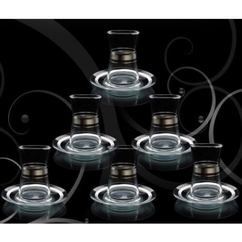 Paşabahçe 12 Piece Silver Tea Set